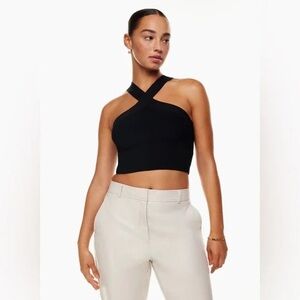 Aritzia Babaton Sculpt Knit Criss Cross Cropped Tank in
Black